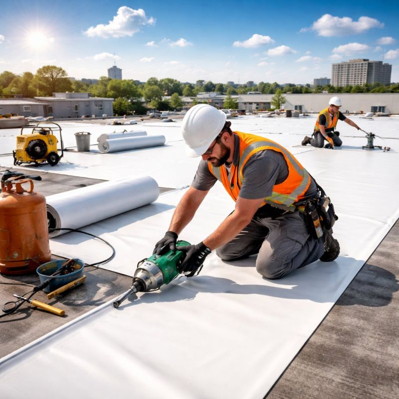 Single Ply Roof Installation in North Montpelier, VT