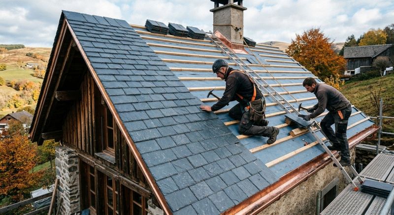 Slate Roof Construction in Lowell, VT
