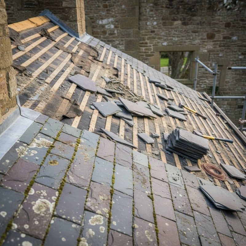 Slate Roof Replacement in East Montpelier, VT