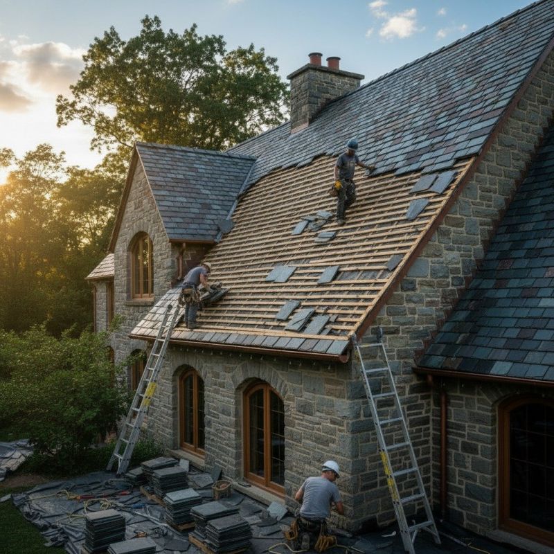 Slate Roof Replacement in Plainfield, VT