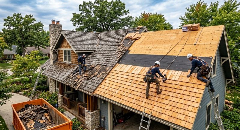 Wood Shingle Roof Replacement in Stowe, VT