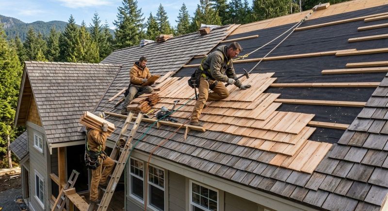 Wooden Roof Installation in Stowe, VT